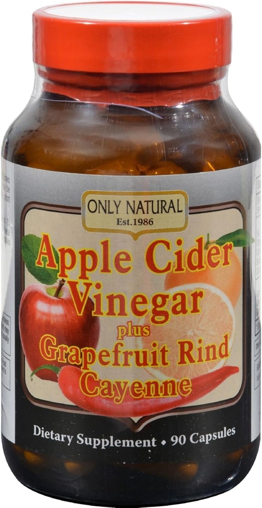 Tylko naturalne jabłko cydr Ocet Plus grejpfrut Rind Cayenne kapsułki, 90- Hrabia