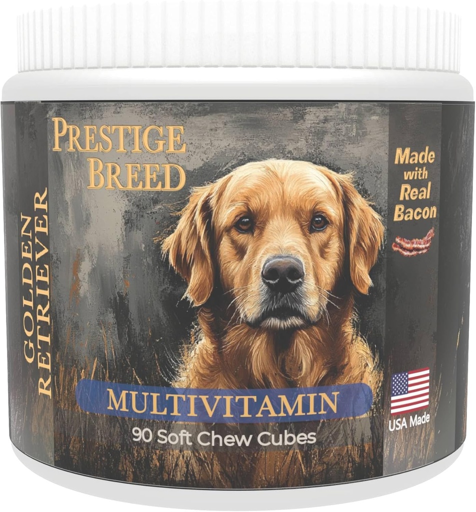 Multivitamin, Zbalansowane Żywienie dla Golden Retriever, 90 Hrabia, Made in USA z prawdziwym bekonem