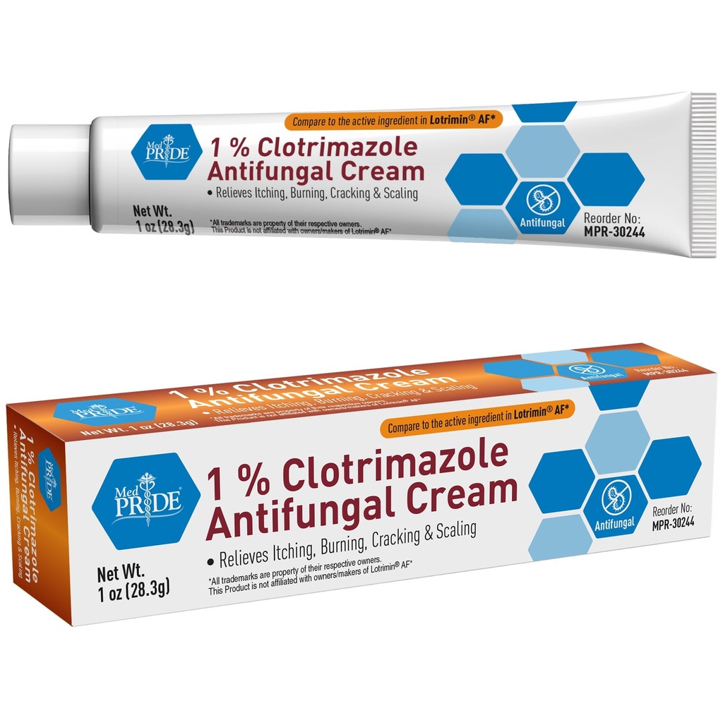 MED PRIDE 1% Klotrimazol krem przeciwgrzybiczy 1oz- Grzyb Pielęgnacja skóry Leczenie - Jock Itch Body Ointment - Fights Infection, Pot Wysypka, Sportowe stopy, Ringworm & Relieves Swędzenie, Palenie
