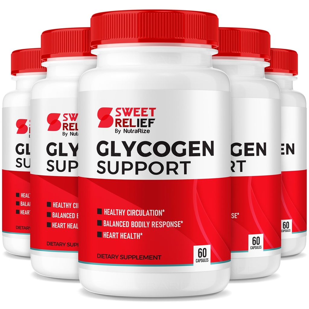 NutraRize (Opakowanie 5 Sweet Relief Glycogen Support - Kapsułki glikogenu, Czyściciel naczyń krwi, Zaawansowana formuła dla ogólnego Wellness, Opinie (300 Kapsułki)