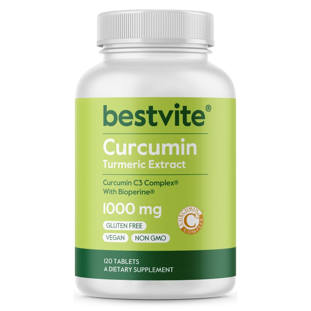 Kurkumina 1000mg (kurkumina) (120 tabletek) Wykonane z Curcumin C3 Complex & Bioperine - Standaryzowane do 95% Curcuminoids - Vegan