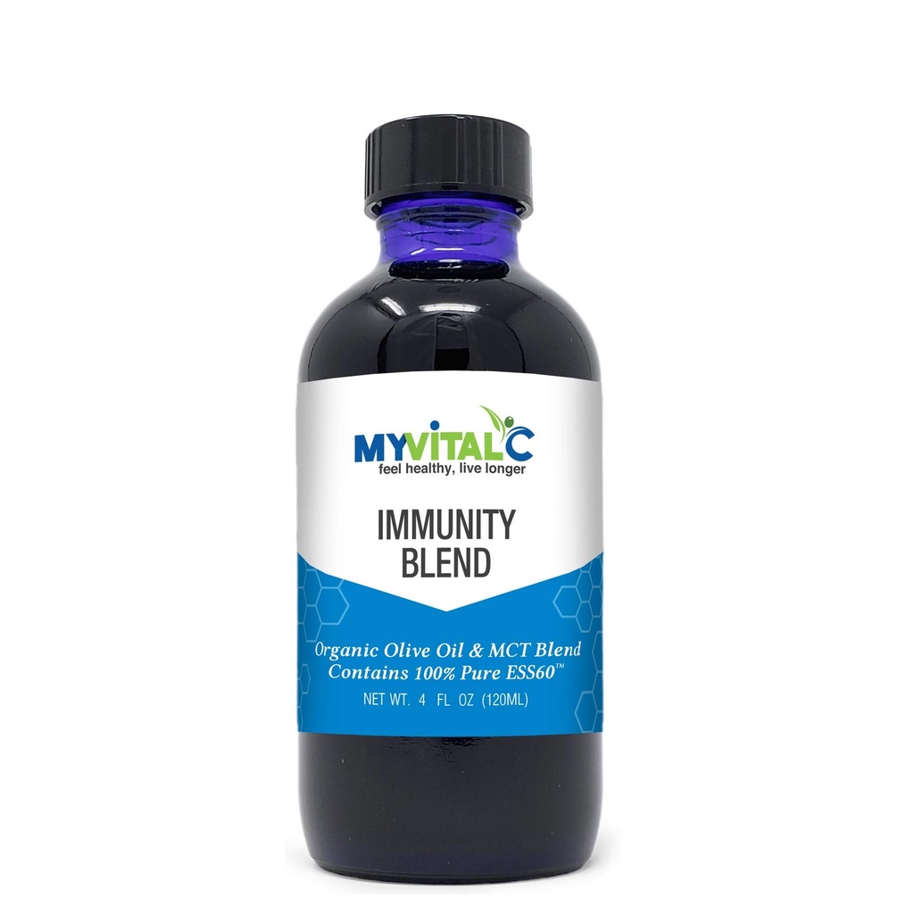 MyVitalC Immunitet Mieszanka w Organic Extra Virgin Olive Oil & MCT Mieszanka Suplement 120 ML - Czysty ESS60 dla Nootropic - Focus - Sen - Przeciwutleniacz - Energia - Długowieczność i odporność