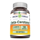 Amazing Supplement Beta- Carotene 124; 25000 IU per Serving 124; 180 Softgels 124; Non - GMO 124; Gluten- Free Supplement 124; Made in USA