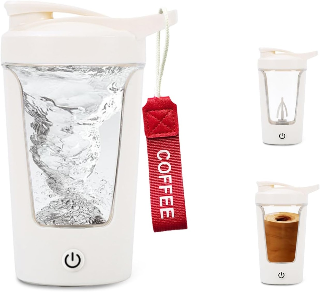 Butelka do shakera elektrycznego, Przenośne białko, Mikser Cup, USB C Shaker do gładkich shake protein, BPA- Free, Tritan, 450ml, 16oz, Stir Cup, 500mAh Recharble