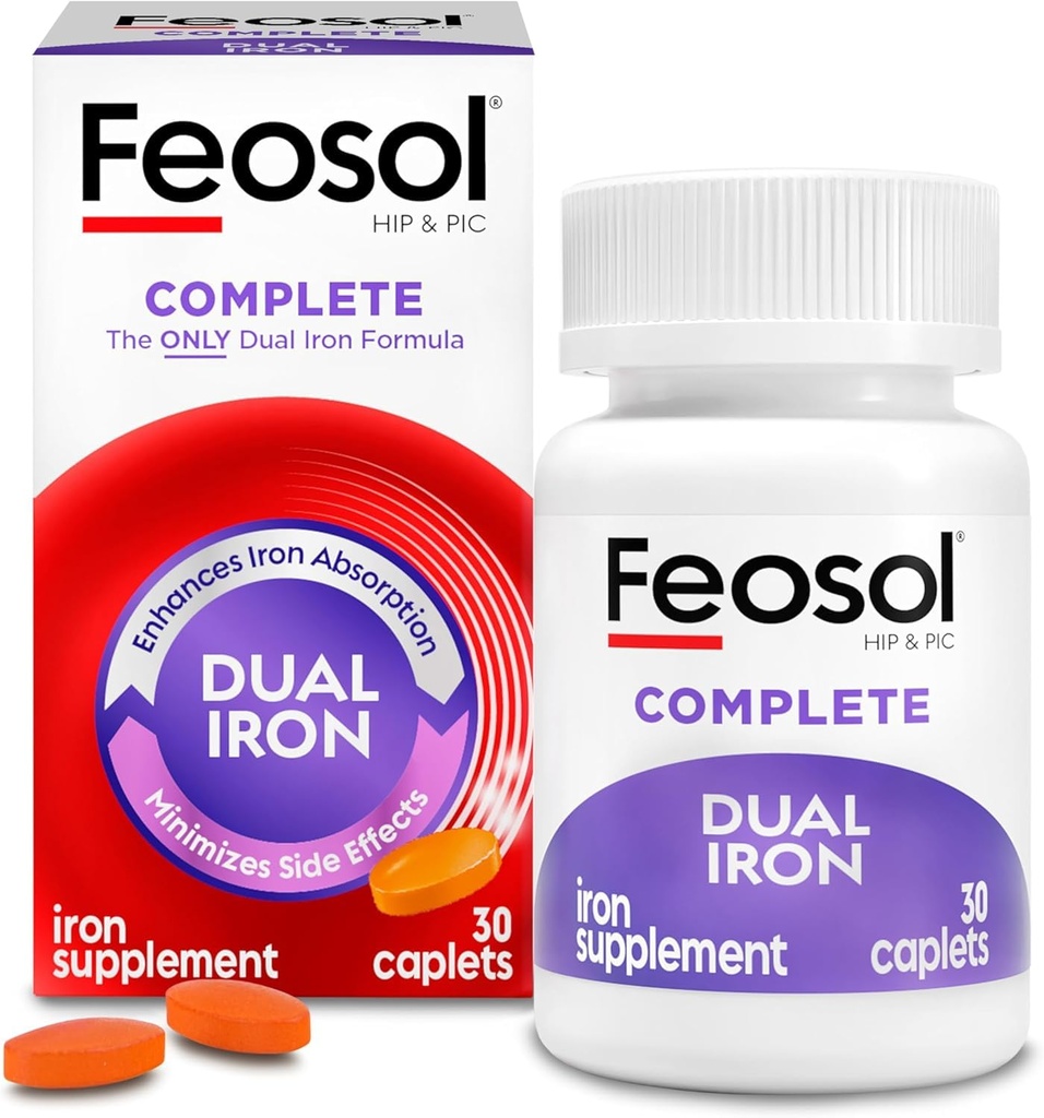 Feosol Kompletny z Bifera Żelazo 30 Kaplet (3 opakowania)