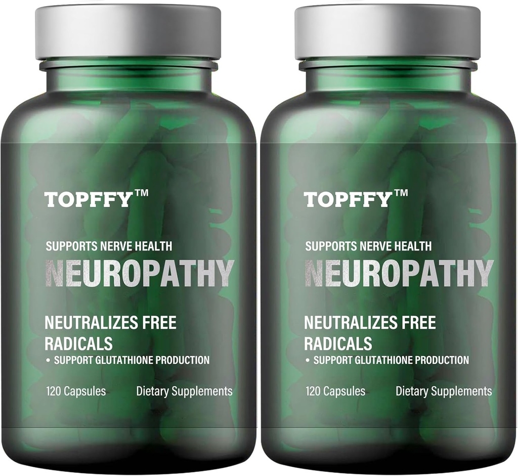 Neuropatia Mieszanka odżywcza dla Nerve Discomfort Relief, z 600mg kwasu lipoinowego alfa -benfotiamina, Maksymalna siła Naturalne witaminy Nerve, Nadaje się do stóp, Ręce, Palce, Nogi Toe