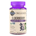 Garden of Life Organic Gummies Elderberry dla dorosłych i dzieci - Suplement wsparcia immunologicznego z owoców organicznych, Mieszanka ziołowa, Elderberry, Echinacea, Cynk, Witamina C, 120 Gluten Vegan Free Gummies