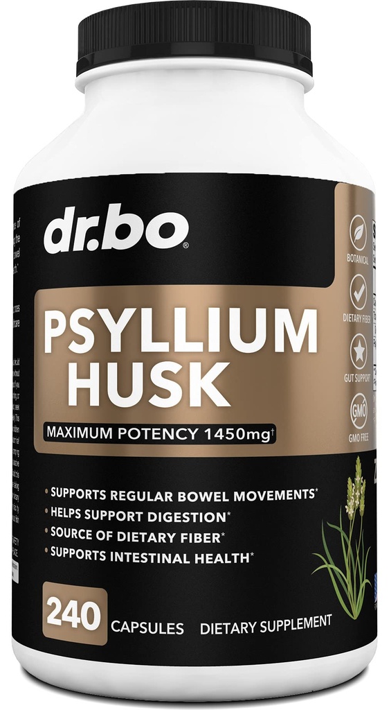 Psyllium Husk Kapsułka Suplement Fiber - Naturalny proszek Kapsułki dla Zaparcia Relief dla dorosłych - Nutritional Solveral Fiber Pills & Codzienna Regularność Wsparcie - Luzem luzem Luski Suplementy do trawienia