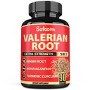 Satoomi Valerian Korzeń kapsułki - 9 Natural Herbs - Ashwagandha, Turmeric, Ginger, Ceylon Cynamon - 90 Czapki na 3-miesięczne dostawy