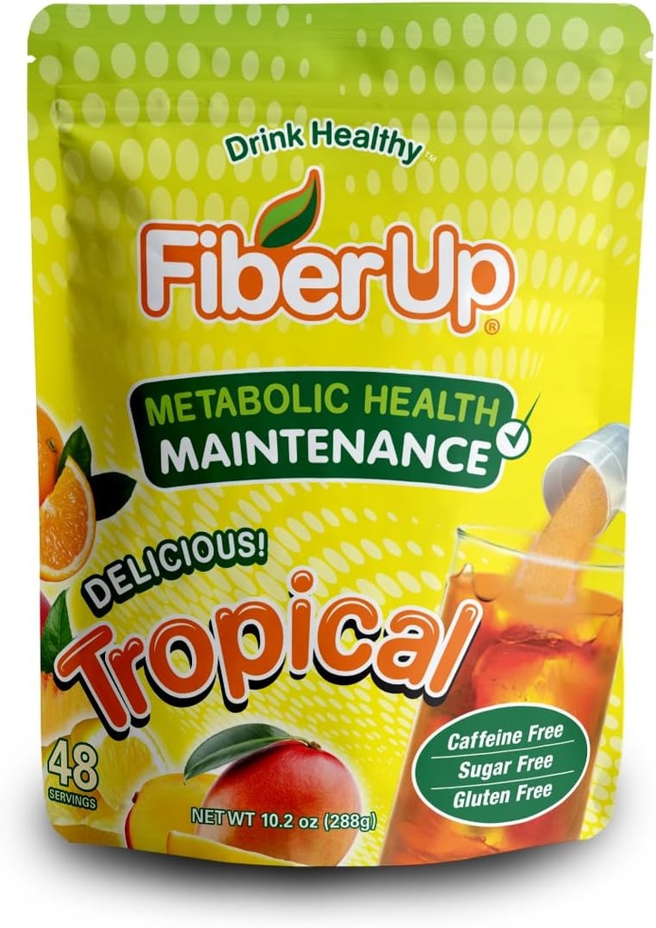Pyszne, Prebiotyczne Rozpuszczalny Suplement Fiber, Tropikalny, 48 Sług.