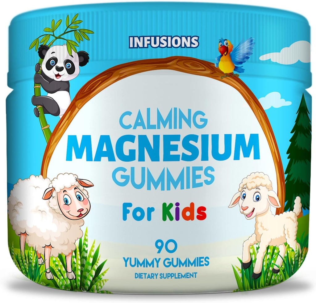 Infuzje spokojne gumki magnezu dla dzieci 90 Hrabia - Zdrowe mięśnie kości Wsparcie energii miękkie i pyszne Vegan friendly & Non-GMO