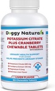 Cytrynian potasu Plus Żurawina z suplementem magnezu dla psów (60 tabletek) - Support Tract Urynary - Pomaga Deter Formacja Stones- Desery Oszałamiające Wapnia Bladder & Kamienie Nerki (Made in U.S.A)