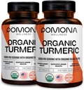 Pomona Wellness Organic Turmeric Supplement 2100 mg, USDA Organic, Non-GMO, Wegan, Kurkumina z czarnym pieprzem do absorpcji, do wspólnego wsparcia i odporności, 240 Tabletki (2 opakowania)