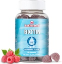 Biotin Gummies - Włosy i paznokcie Siła Wzrost Witaminy Suplementy dla Kobiet Zdrowie i Piękno - 10000 MCG Supplement do żucia skóry - Malina Flavor - (60 Licz butelek)