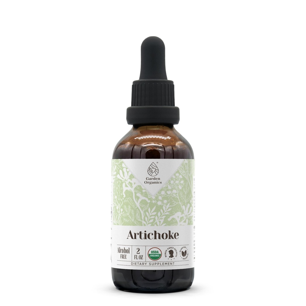 Karczoch USDA Organic Alcohol Free Extract Agregat 124; Suplement diety, Wysokiej mocy nalewka 124; Naturalny Certified Organic Artichock (Cynara scolymus) Suszony Liść 2 oz