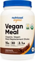 Nutricost Organiczny Wegan Mączka Zamiennik Powder (Czekolada) - Certyfikowany USDA Organic, Wegan, i gluten Free