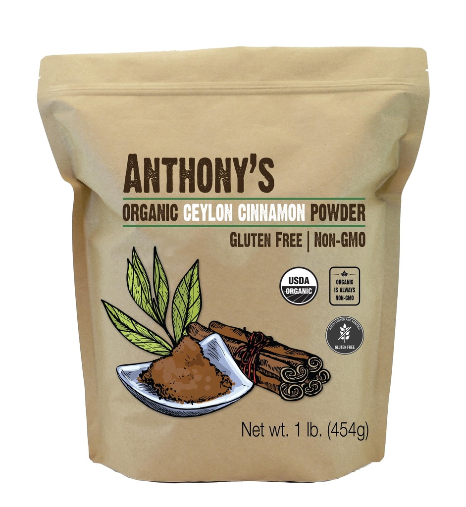 Anthony 's Organic Ceylon Cynamon proszek, 1 lb, grunt, Gluten wolny, nie napromieniowany, Nie GMO, Keto Friendly