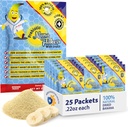 Nutritional Designs, Prebiotic Nana Flakes with Inulin, 100% Pure Banana Flakes, Wysoki poziom białka i włókna prebiotycznego, Digestive Wellness, dla dorosłych i dzieci 4 + (25 opakowań jednorazowych)