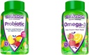 Witafuzja Probiotyczne Gumy Suplementy, Malina, Brzoskwinia i Mango Flavors & Omega-3 Gummy Witaminy, Berry Lemonade Flavored, Serce Zdrowie Witaminy (1) z Omega