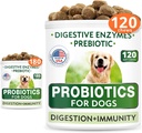Psy Probiotyki Żuje Bundle - Gaz, Biegunka, Alergia, Zaparcia, Upset Stomach Relief, z Digestive Enzymes + Prebiotyki - Suplement do żucia Fiber - Poprawa trawienia, Immunitet - 300 Soft Chews