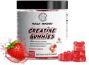 Mięśnie Munchies Twórcze żucia gumki dla mężczyzn i kobiet - Infused z Beta Alanine- 5g kreatury na służbę - Zwiększa siłę, Endurance, & Recovery- Vegan, NonGMO (Truskawki Burst)