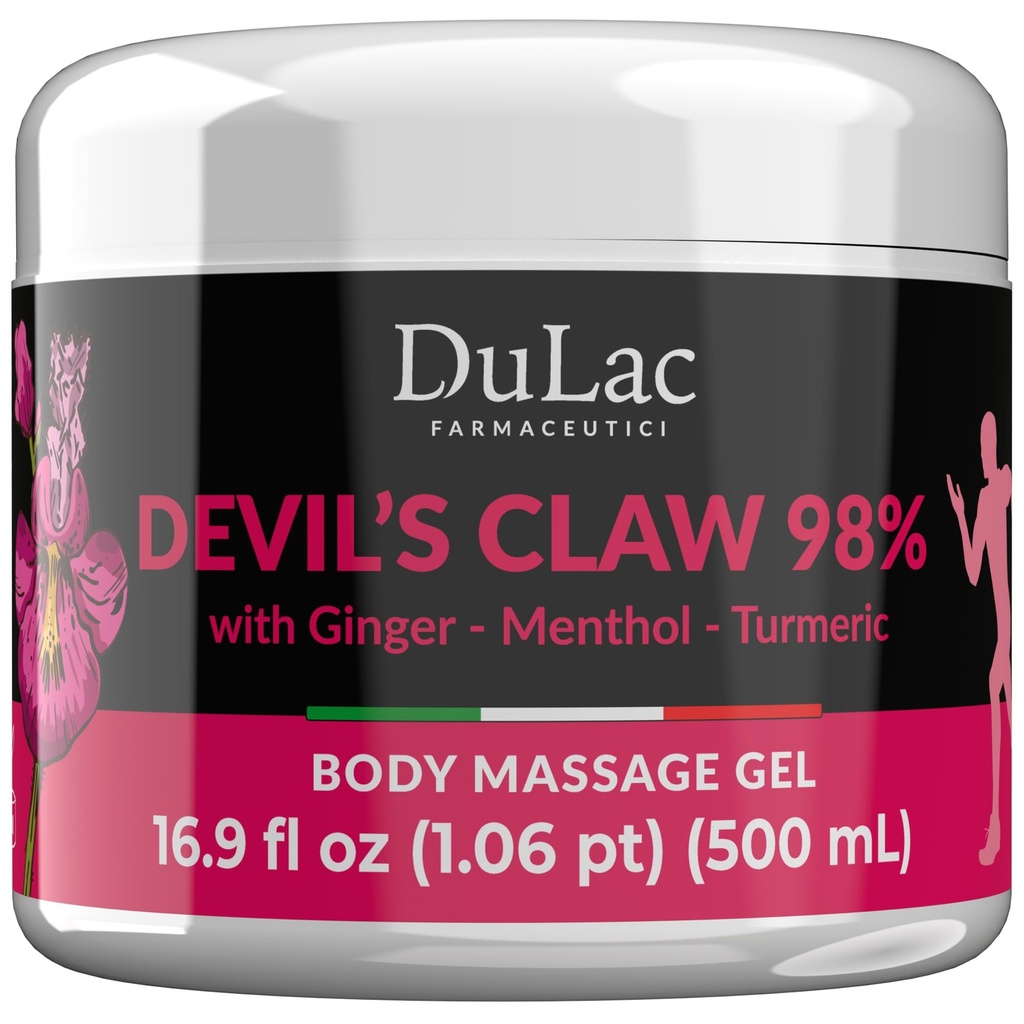 Dulàc - Diabelski Pazur 98% Krem Maksymalna moc 16.9 Fl Oz, Naturalny Joint i Mięśnie Relaxer krem do powtarzania mięśni i bóle stawów, wzbogacony mentolem dla Cool Efekt