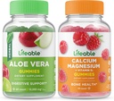 Żywa Aloe Vera + Magnez wapnia, Gummies Bundle - Great Desting, Suplement witaminy, Gluten Free, GMO Free, Chewable