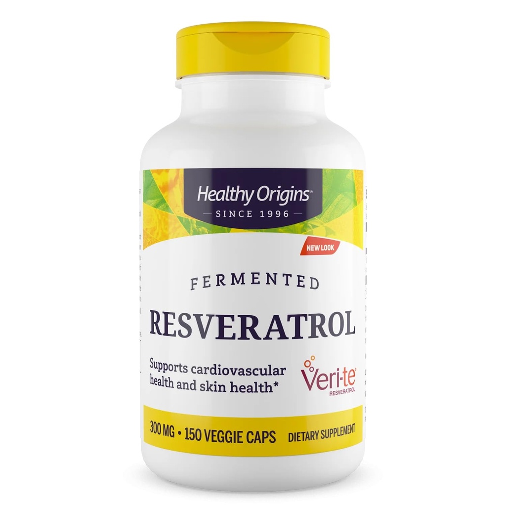 Heathy Origins Fermented Resveratrol (Non-GMO, 98% Trans- Resveratrol, European Sourced) 300 mg, 150 Veggie Caps