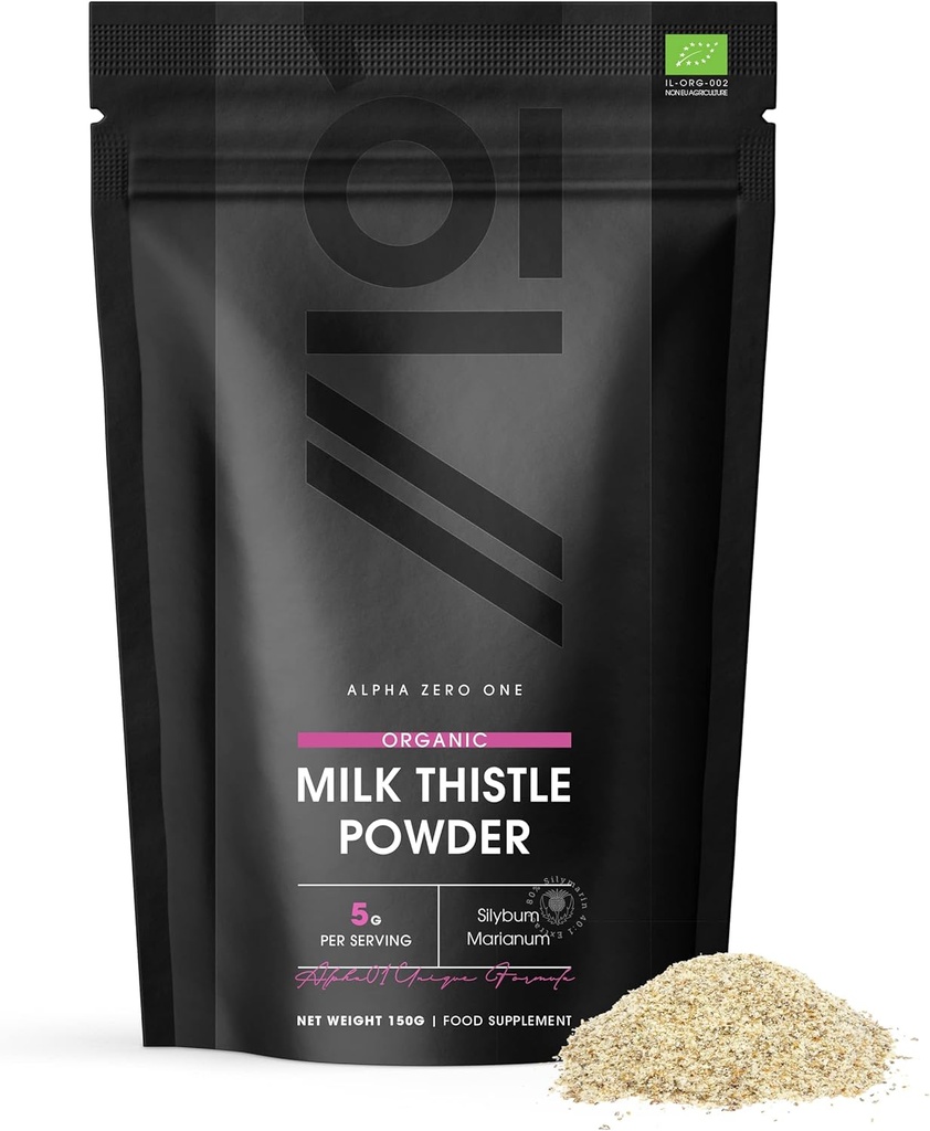 Ekologiczne Ostre Mleko Proszek 150g - Źródło Czyszczenie Silymarin - Wykonane z Ostrza Mleka Cold- Pressed - Wegan, Surowy, NieGMO.