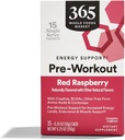 365 by Whole Foods Market, Pre- Workout Wsparcie energetyczne z kofeiną, Single- Serve Pakiety, Red Malina, 15 Count
