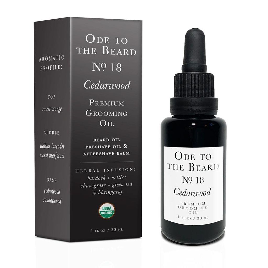 Vegan Mia - USDA Organic Cedar- Scenariusz oleju z brodą dla mężczyzn, 3- in-1 Premium Grooming Oil z oleju Argan, Jojoba i więcej, Dla Beard wzrostu i konserwacji - Ode To the Beard Cedarwood Beard Oil, 1 fl oz