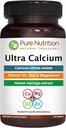 Pure Nutrition Ultra Calcium 1000mg z VIT D3 + K2 z VIT D3 + K2 z 124; 90 Tab z 124; Wysoko wchłanialny suplement wapnia z jabłkiem cytrynianu wapnia, VIT D3, K2, Moringa Oleifera, Magnezu i cynku.