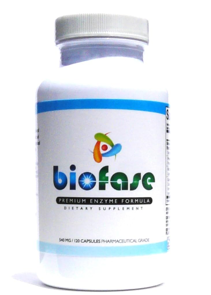 Biofase- Premium- Enzyma - Formuła 120 Kapsułki - Biofilm Defense & Trawienie - Enzymy systemowe do wspierania zdrowia jelit - No Fillers!