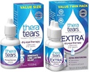 TheraTears Dry Eye Therapy Eye Drops for Dry Eyes, 1.0 Fl Oz & Extra Dry Eye Therapy Lubrykating Eye Drops for Dry Eyes, 0.5 fl Oz Bottle, 2 Count (Pack of 1)