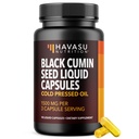 Cold Pressed Black Seed Oil Kapsułki - 1500mg Czarny Kmin Suplement do funkcji immunologicznych, Pomocnictwo i ogólne zdrowie - Włosy i skóra Superfood - Nigella Sativa - 1 Miesiąc dostaw, Unflavored