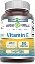 Niezwykłe witaminy E 400 j. m. na suplement serwujący ASTM 124; nieGMO ASTM 124; Gluten Free (100 Softgels)