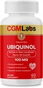 Ubichinol 100MG Aktywny i Nieutleniony (Zredukowany) Forma CoQ10 - Silny przeciwutleniacz Suplement diety, Popiera zdrowie, Zdrowy Cholesterol - 60 Softgels przez CGM Labs