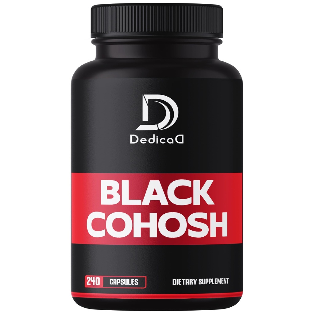 1000mg Black Cohosh for Menopauza Hot Flash - 240 Kapsułek dla 4- Miesiąca Dostawy - Wsparcie dla Zarządzania Ciałem, Zdrowie Kobiet i System immunologiczny