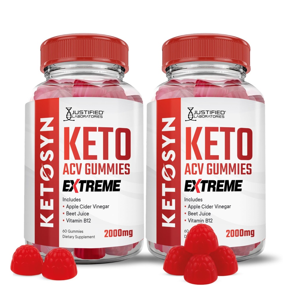 Laboratoria z uzasadnieniem (2 opakowania Ketosyn Keto ACCV Gummies Extreme 2000MG Ketosyn Ketosyn Gummies Jabłko Cydr Cydr Sok winogronowy Granat Sok z buraków w proszku B12 Vegan Non GMO 120 Gummys