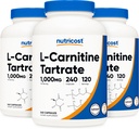 Nutricost L- Karnityna Winian 500mg, 240 Kapsułki - 1000mg na Podawanie (3 butelki)