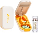 Pill Cutter 124; Best Pill Cutter for Small or Large Pills X124; Design in The USA Xim124; Cuts Vitamins Xim124; Pill Splitter with Crystal Acrystal Pill Box