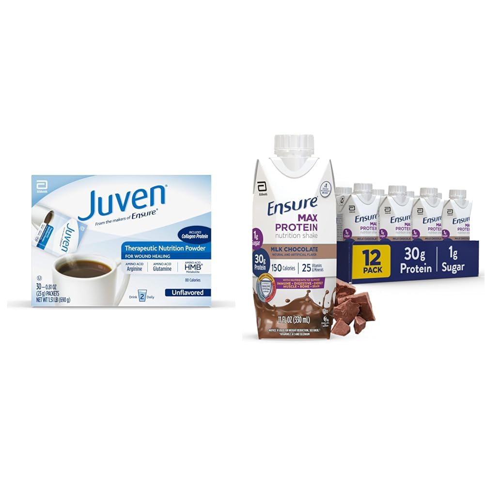 Juven Teratio Nutrition Proszek do gojenia ran, 30 Liczenie i zapewnienie Max Protein Nutrition Shakes, 30 g Protein, 12 opakowań