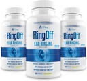 Ring Off (180 Czapki) - Ulga w uszach dzwoniących, klarowny szum w uszach Quetening Ringing Relief & Przywracanie wewnętrznego pokoju, Ginkgo Biloba, Pikolinat cynku i więcej - Skuteczne wsparcie dla zdrowia słuchu
