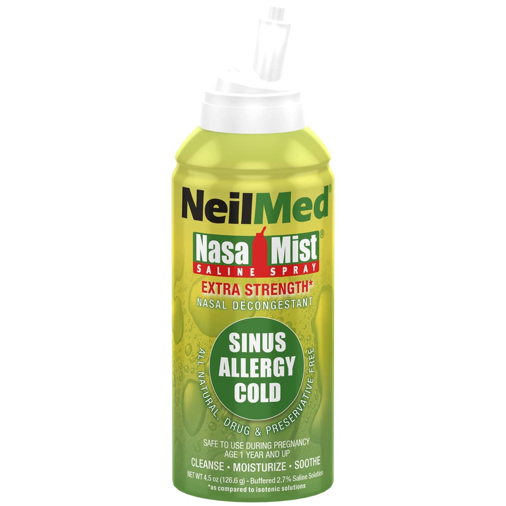 NeilMed NasaMist Hypertonic Extra Siła Saline Spray, Zielony 4,5 fl oz (Opakowanie po 1)
