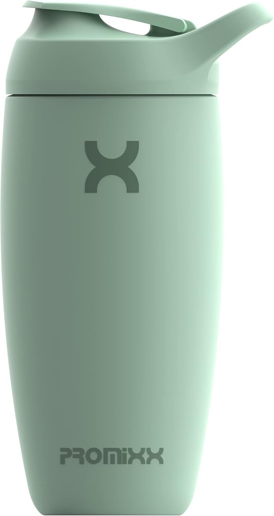 Promixx Butelka z shakerem na garnitur Izolowana ze stali nierdzewnej Butelka na wodę i shaker Cup, 18oz, Seagrass Green