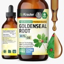 BIO KRAUTER Goldenseal Tincture - Vegan Lung Cleanse & Detox - Golden Seal Herb Supplement - Alkohol & Cukier Free Drops - 4 Fl.Oz.