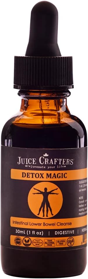 Juice Crafters Black Walnut Hull Tincture Drop (1 Fl Oz.) - Pomocnik dolnego jelita cienkiego - Cleanse jelit - Herbal Cleanse Blend w / Black Walnut Hulls, Wormwood
