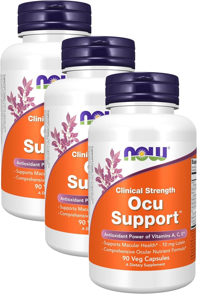 Teraz suplementy, Ocu Support ™ z FloraGLO ® Luteina, Plus witaminy A, C i E, 90 kapsułki Veg (Opakowanie po 3)