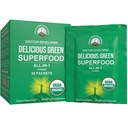 Szczytowa wydajność Organic Zielone Superfood Proszek Pojedyncze Podróże Pakiety. Najlepsze Degustacja Organic Green Juice Super Food z 25 + Wszystkie naturalne składniki dla Max Energy. (20 Pack)