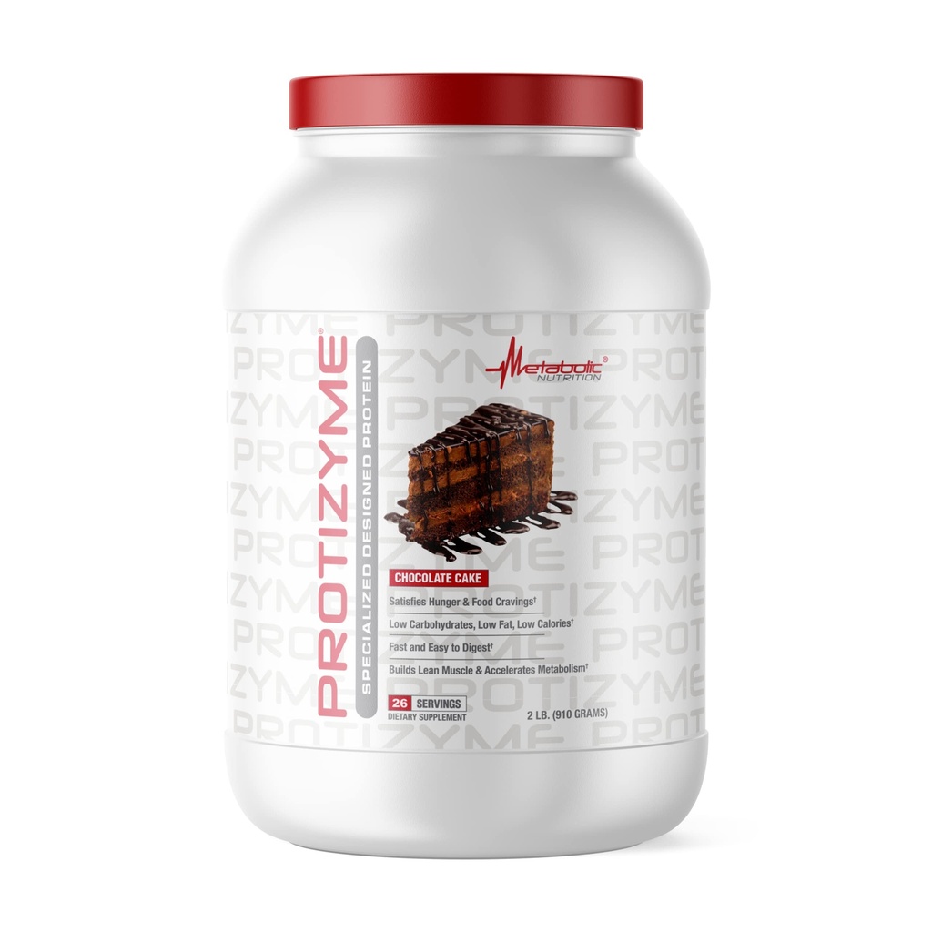 Metaboliczne odżywianie 124; Protyzyme 124; 100% Proszek z białka serwatki 124; Wysokie białko, niskie węglowodany, niski tłuszcz z żołądkowych enzymów, 24 Witaminy i minerały 124; Ciasto czekoladowe, 2 funt